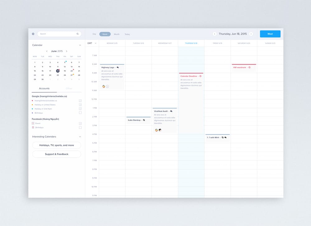 Free Calendar for Sketch