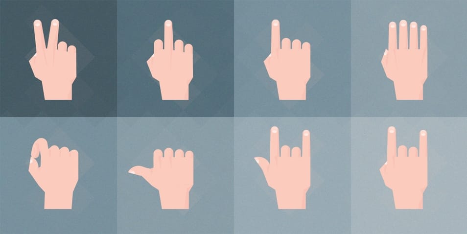 Free Set of Material Design Hand Gestures