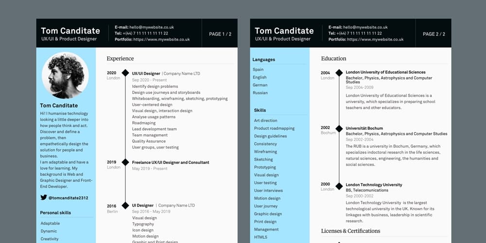 Free UX Designer Resume Template