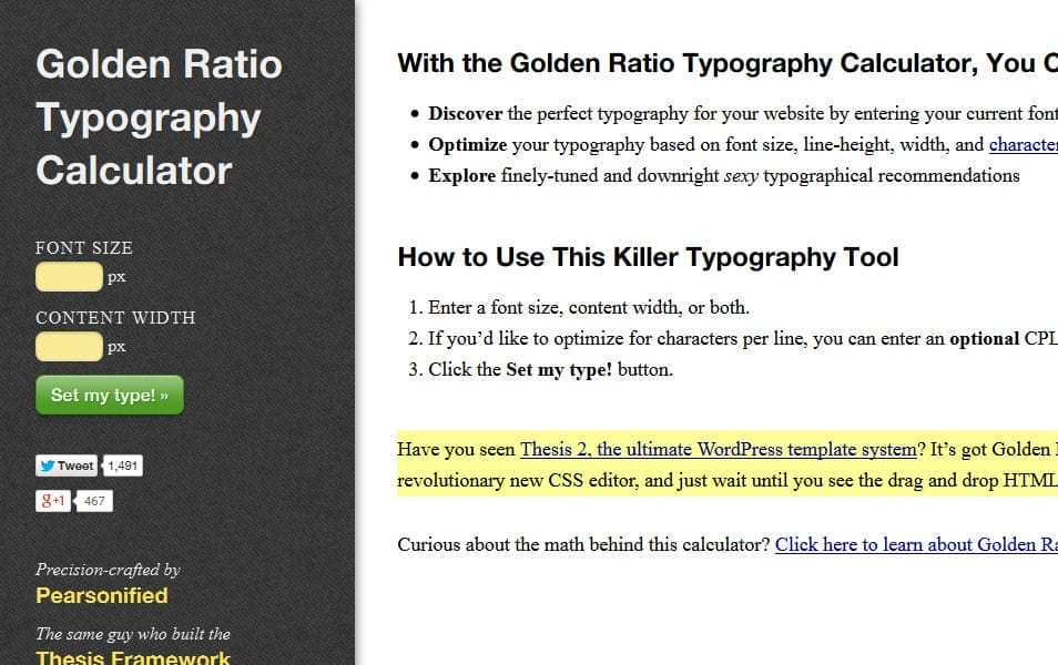 Converters and Calculators for Responsive Design, Color, Typography, Grid, Pixel Density 26 Golden Ratio Typography Calculator
