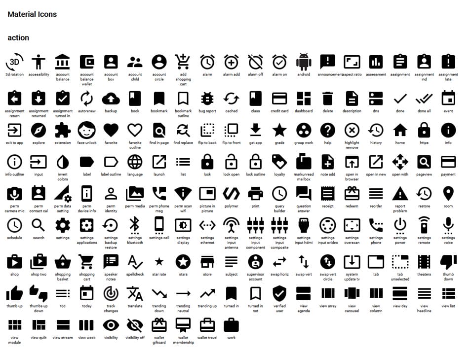 Google Material Design Icons