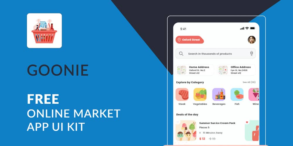 Goonie Online Market App UI Kit