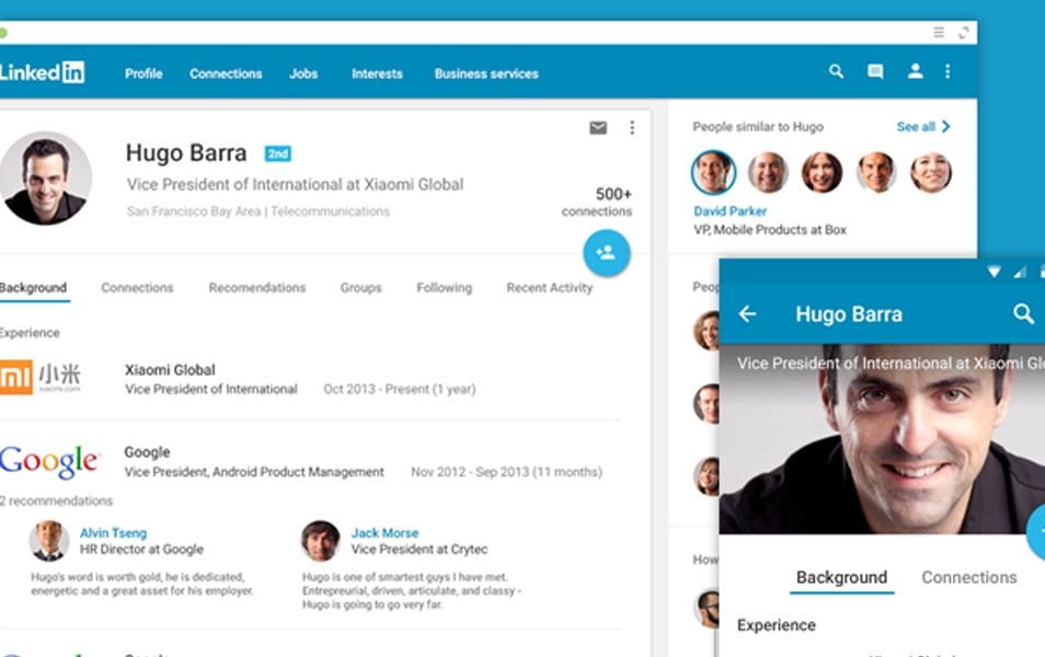 Linkedin Material Design