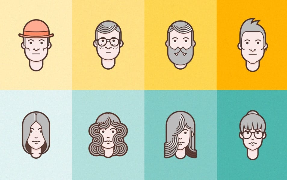 Material Design Flat Avatar Set