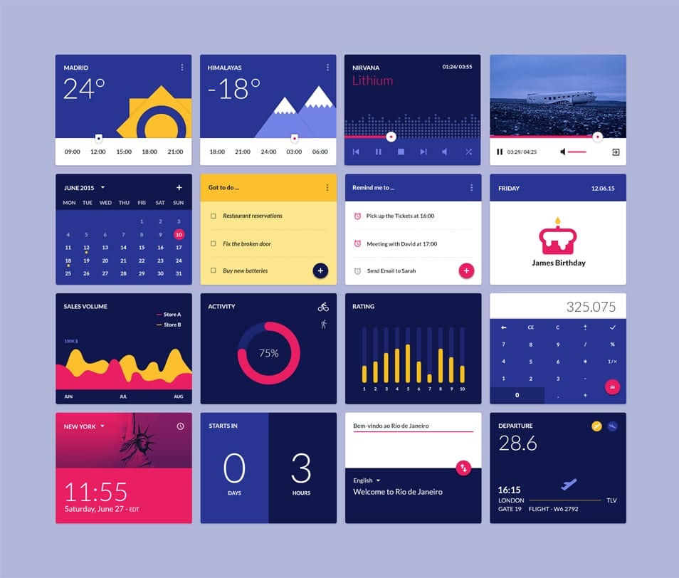 Material Design Widgets Ui Kit PSD