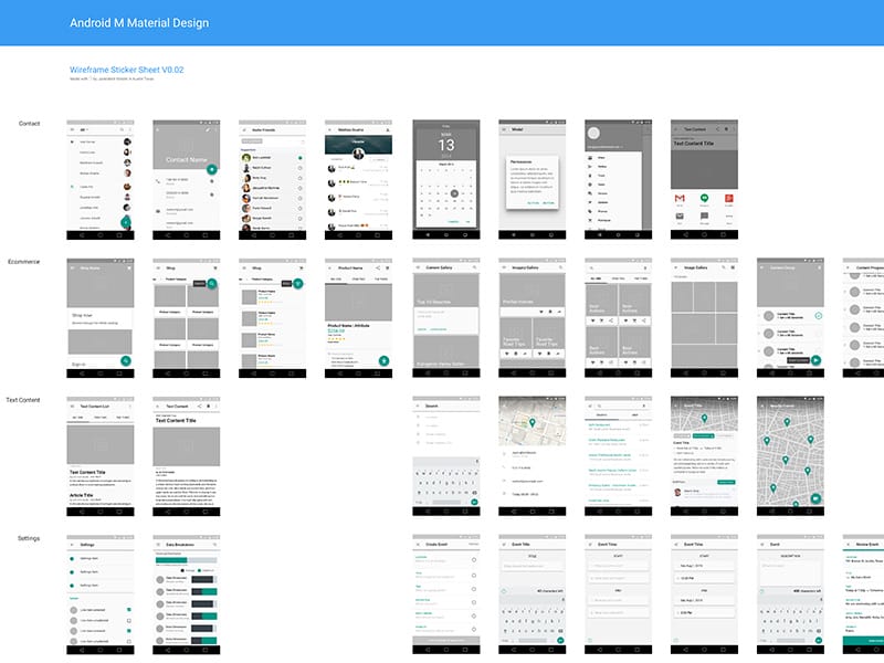 Material Design Wireframe Kit