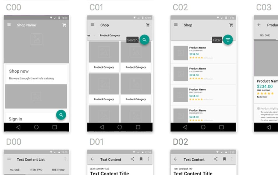 Material Design Wireframe Kit