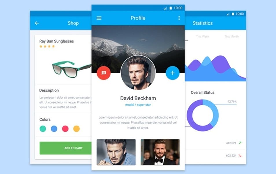 Material Design mobile UI kit