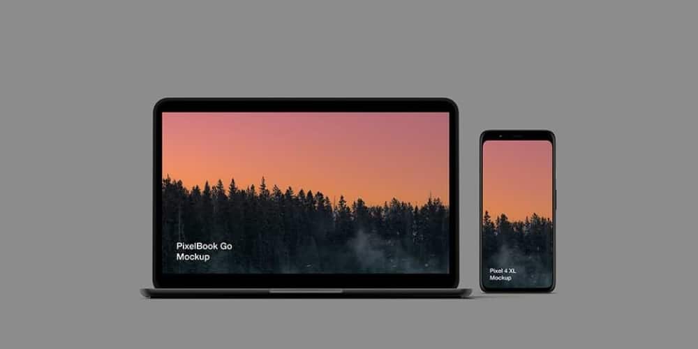 Pixel 4 and Pixelbook Go Mockups