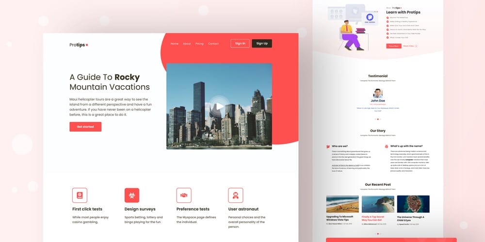 Protips Landing Page