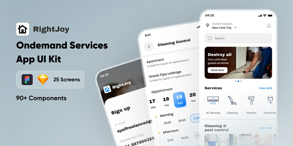 RightJoy Service Booking UI Kit