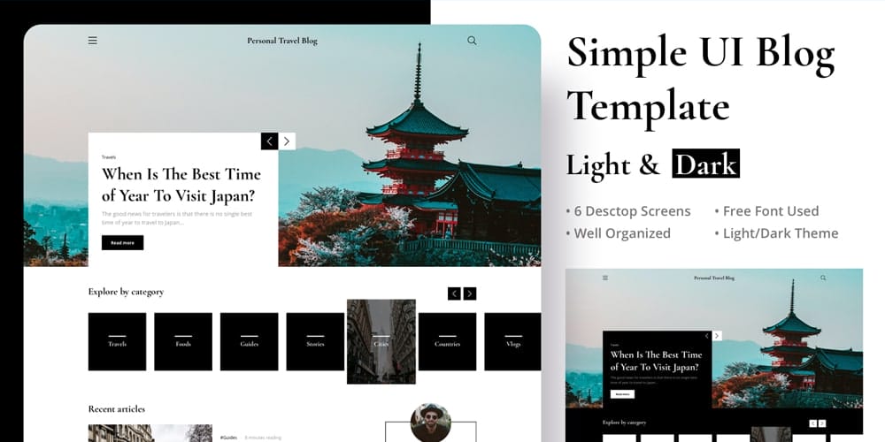 Simple UI Blog Template