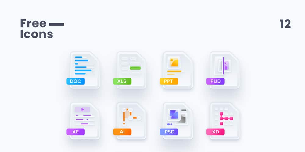 Skeuomorphic File Type Icons