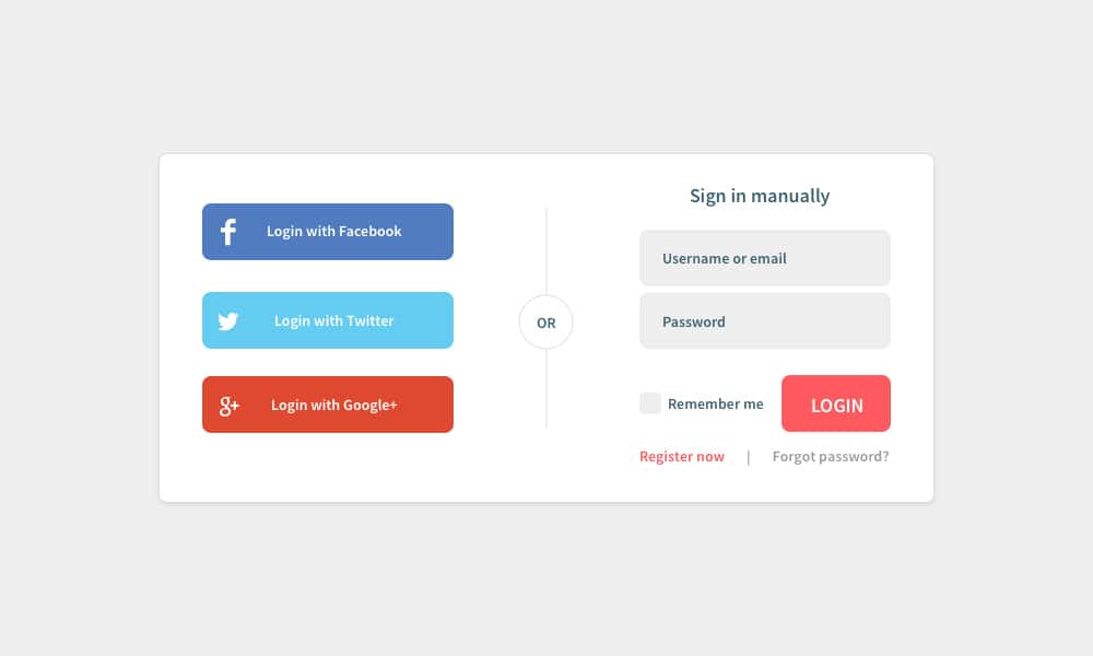 Social Login Widget Free Sketch