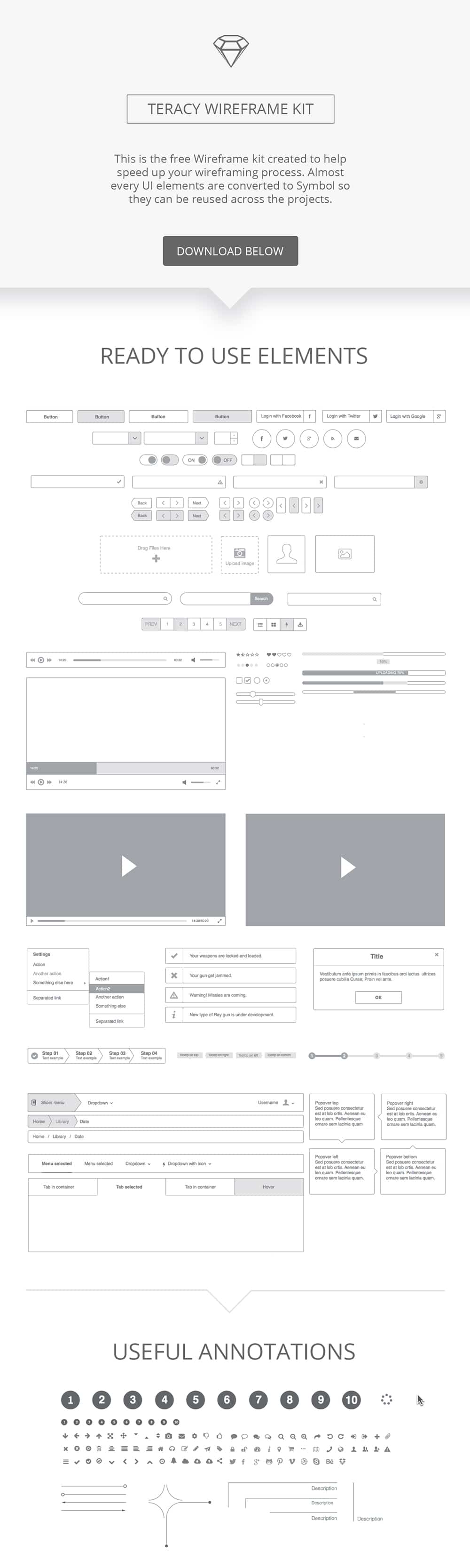 Teracy Wireframe UI Kit