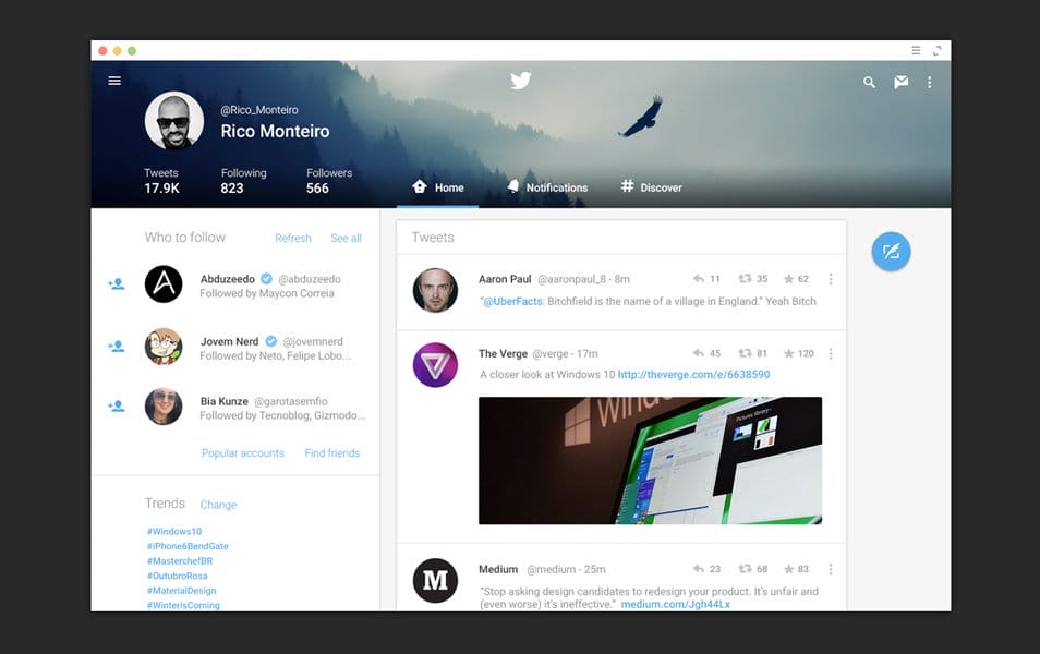 Twitter Material Design