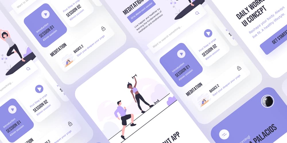 Work Out Fitness App Template