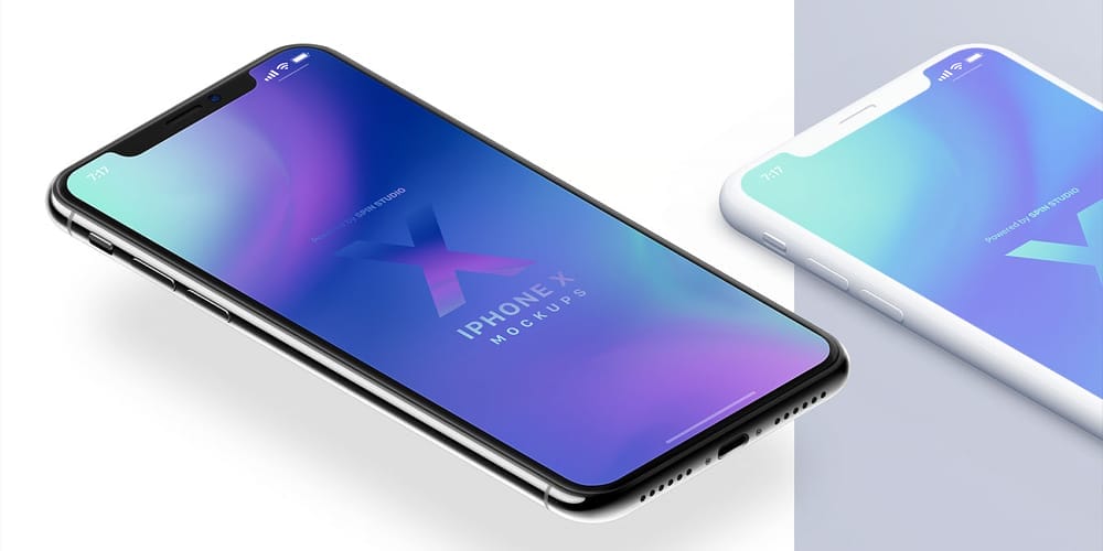 iPhone X Isometric Mockups