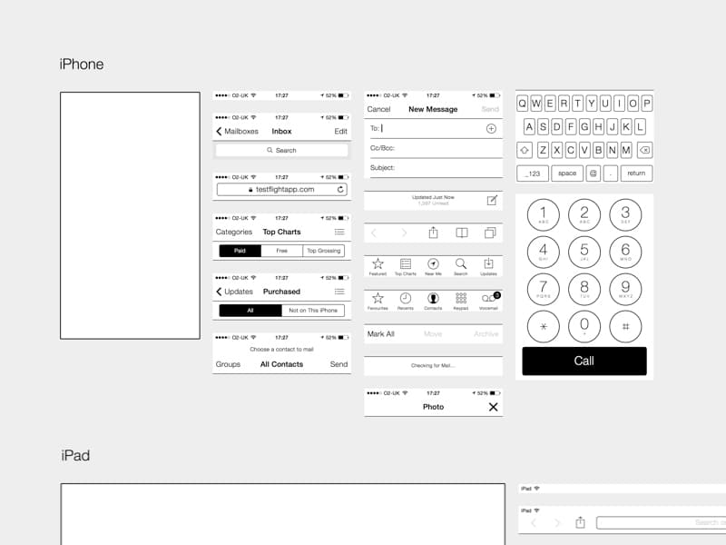 iPhone and iPad Sketch Wireframing Kit