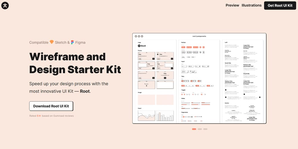 root wireframe kit