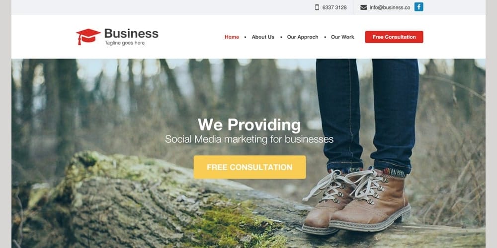 Agency Business Website Template PSD