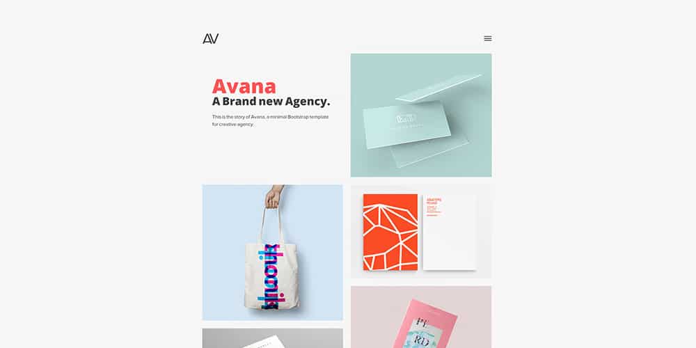 Free Portfolio Website Templates (PSD , HTML) 114 Avana minimal portfolio template