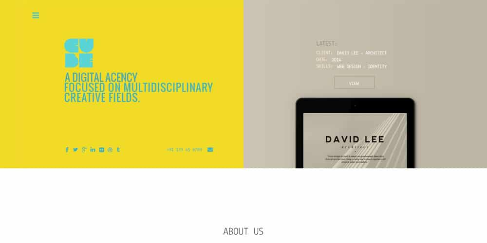 Free Portfolio Website Templates (PSD , HTML) 89 CUBE Free PSD Template