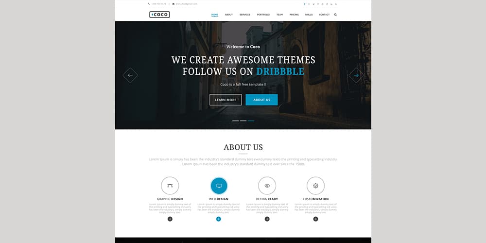 Free Corporate and Business Web Templates PSD 52 Coco