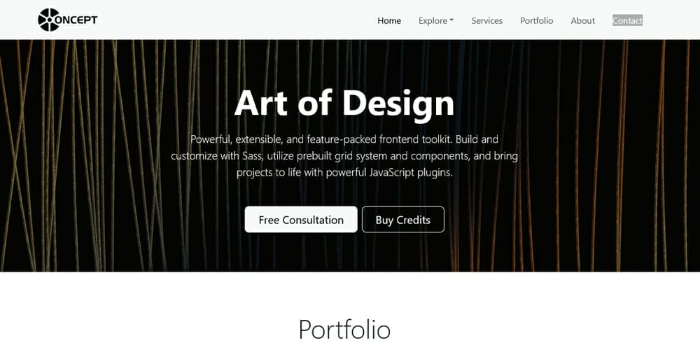 Free Portfolio Website Templates (PSD , HTML) 137 Concept