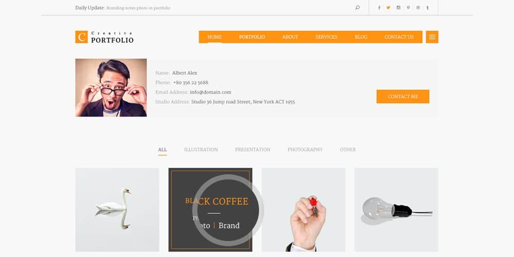 Free Portfolio Website Templates (PSD & HTML) 61 creative-portfolio-template-psd