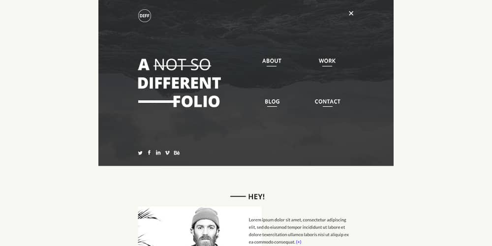 Free Portfolio Website Templates (PSD , HTML) 81 DIFF