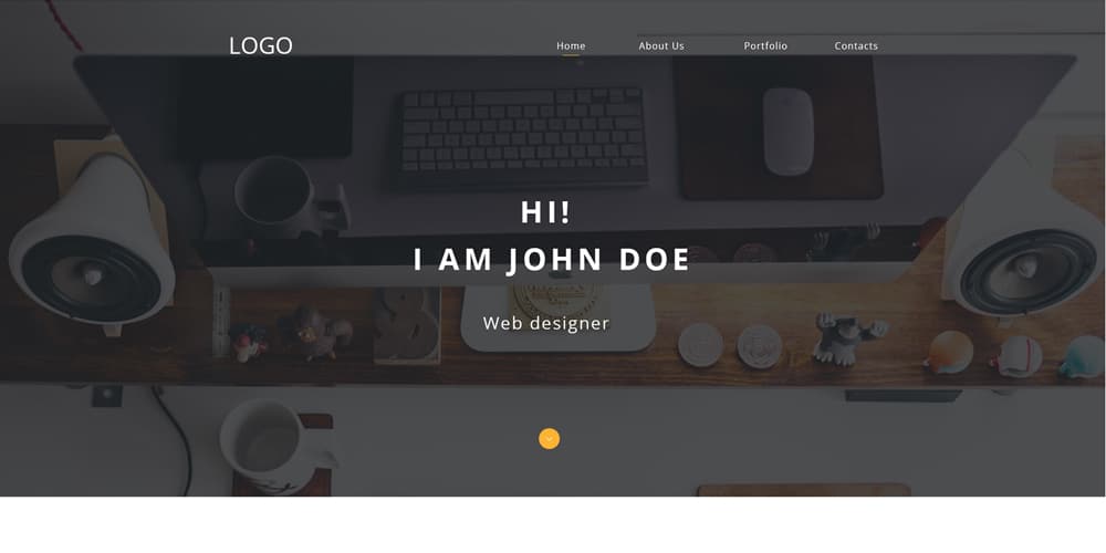 Free Portfolio Website Templates (PSD , HTML) 54 Designer One Page PortfolioTemplate PSD