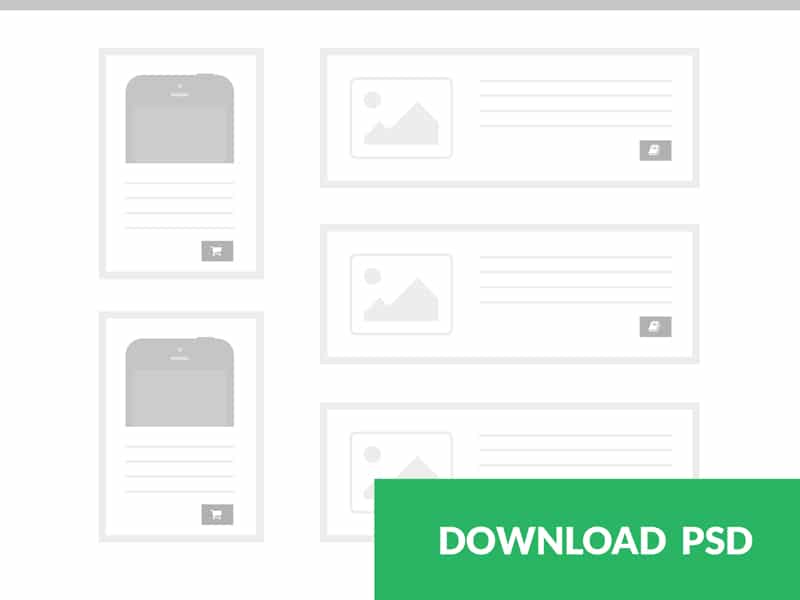 Free Flat Wireframe Elements PSD