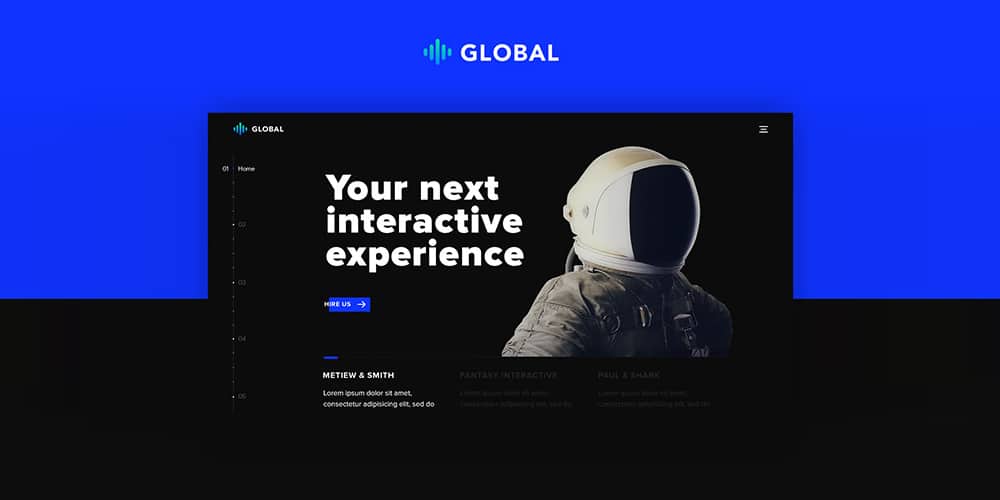 Free Portfolio Website Templates (PSD & HTML) 118 Global One Page Portfolio Template