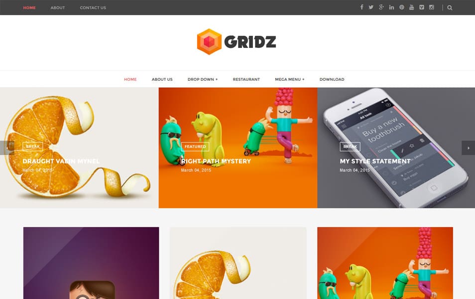 40+ Latest Free Grid Style Blogger Templates 2021 21 Gridz Responsive Blogger Template
