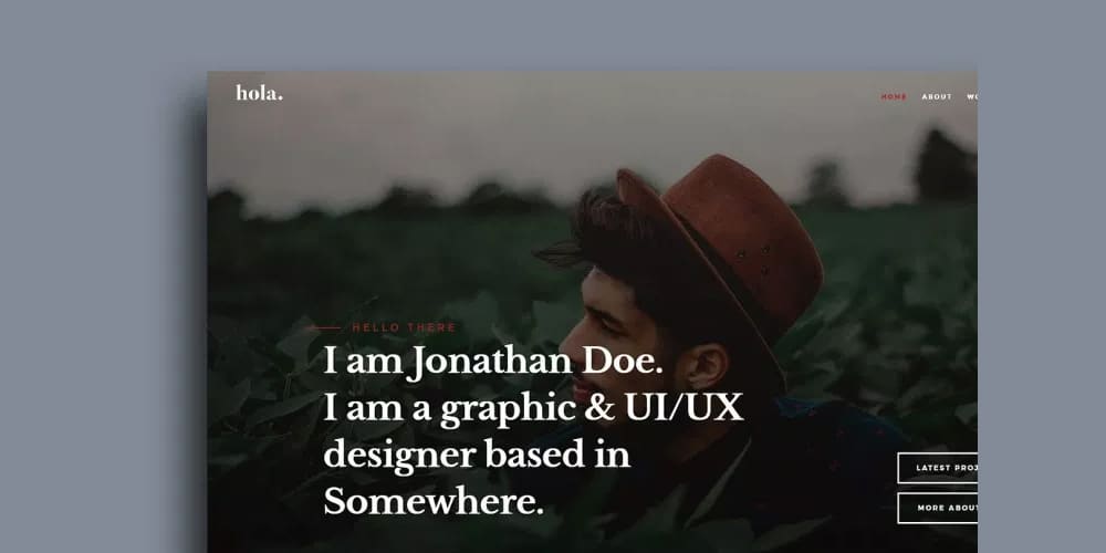 Free Portfolio Website Templates (PSD , HTML) 125 Hola