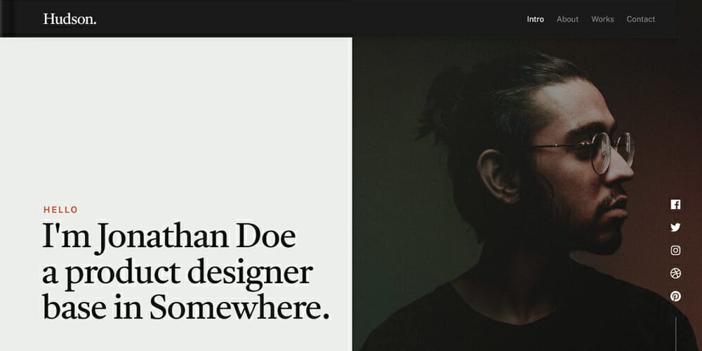 Free Portfolio Website Templates (PSD , HTML) 123 Hudson