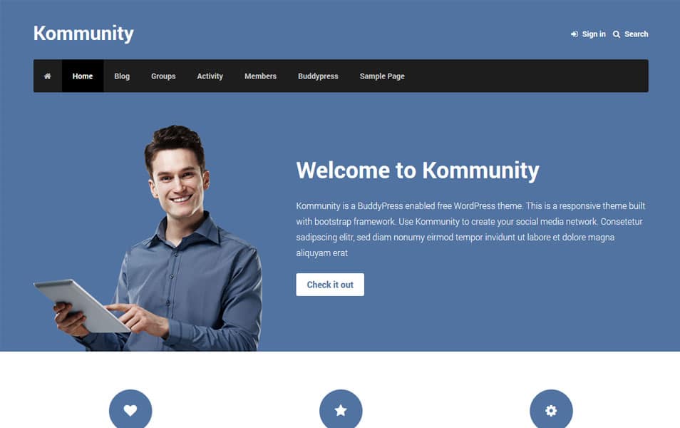 Kommunity WordPress Theme