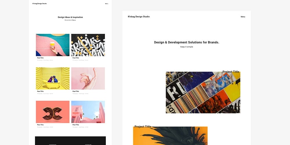 Free Portfolio Website Templates (PSD , HTML) 5 Ksbag Minimal Portfolio Template