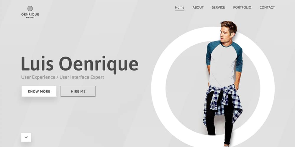 Free Portfolio Website Templates (PSD , HTML) 67 Luis Oenrique Personal Portfolio Template