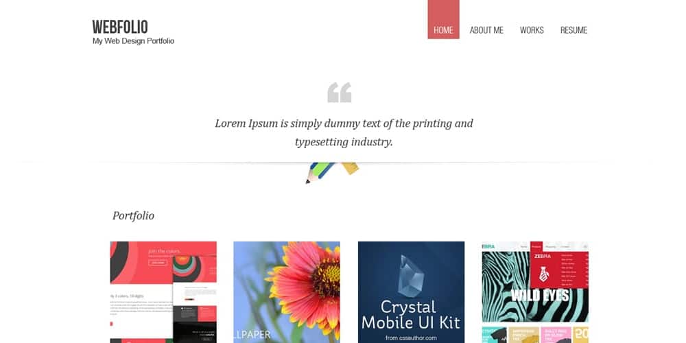 Free Portfolio Website Templates (PSD , HTML) 90 Minimal Portfolio Template PSD with Mobile Version