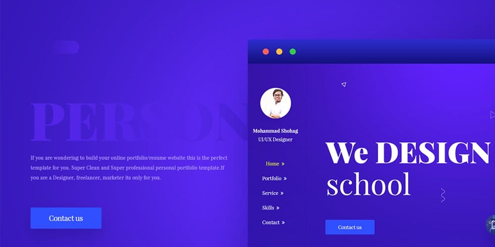 Free Portfolio Website Templates (PSD , HTML) 24 Minimal Portfolio Web Template PSD