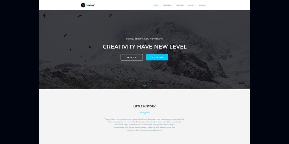 Free Portfolio Website Templates (PSD , HTML) 83 Modus