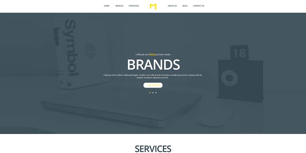 Molly Bootstrap Single Page Portfolio Template