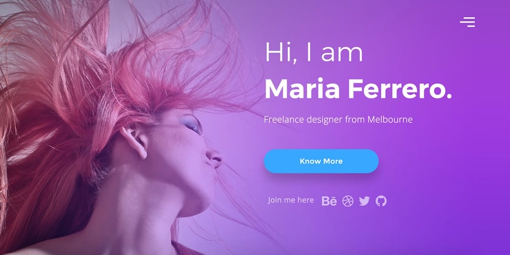 Free Portfolio Website Templates (PSD & HTML) 120 One Page Personal Portfolio Bootstrap Template