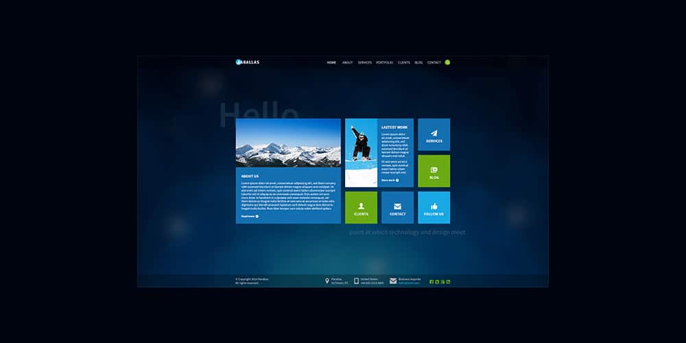 Free Portfolio Website Templates (PSD , HTML) 82 Parallas