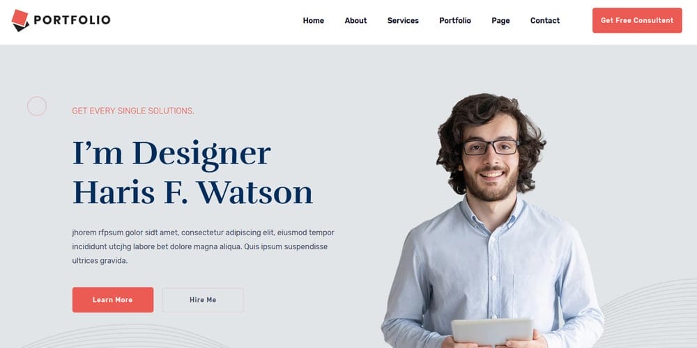 Free Portfolio Website Templates (PSD & HTML) 111 Personal Portfolio