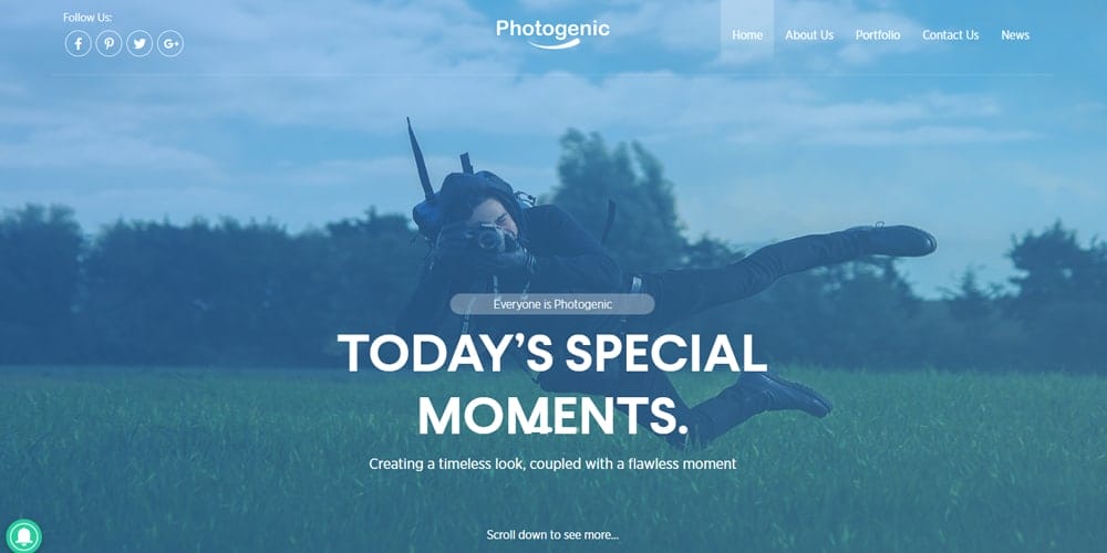 Free Portfolio Website Templates (PSD , HTML) 122 Photogenic