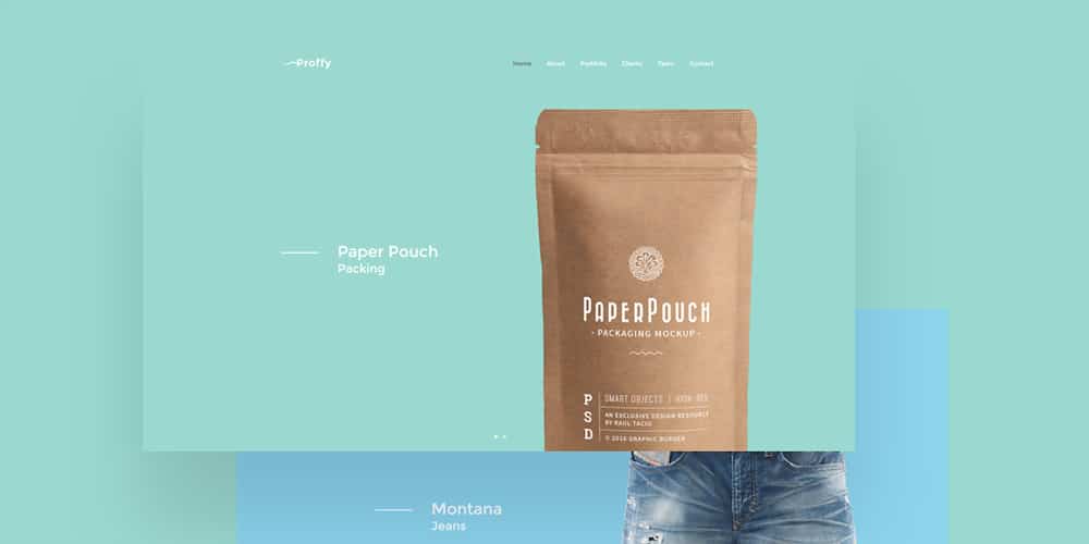 Free Portfolio Website Templates (PSD , HTML) 134 Proffy Portfolio HTML Templates