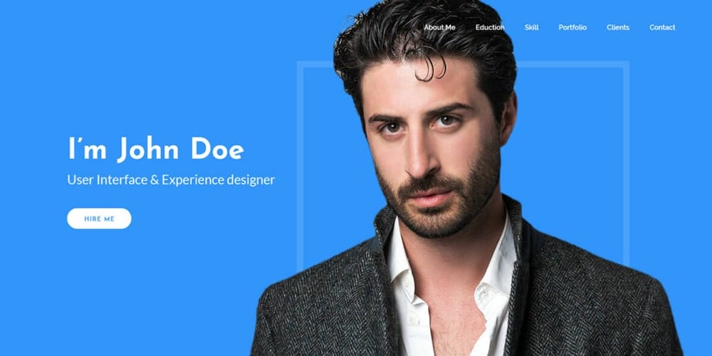 Free Portfolio Website Templates (PSD & HTML) 22 Resume Web Design Template